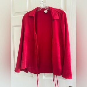 a new day Women's Red front tie blouse